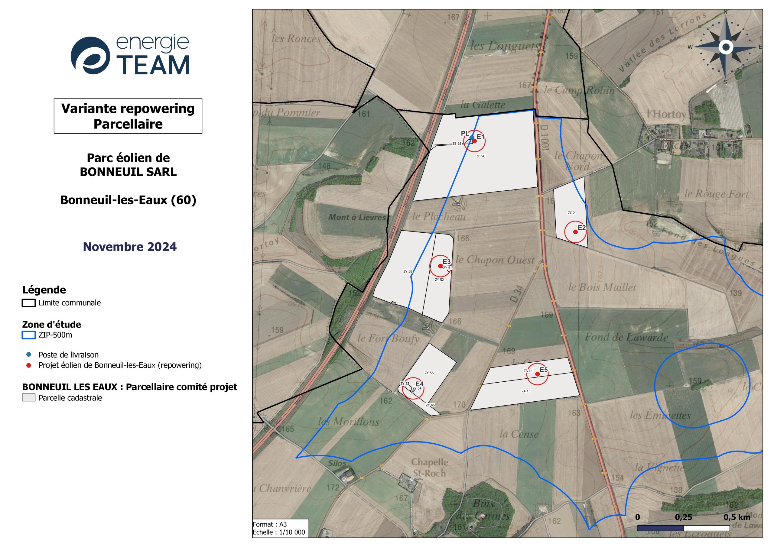 Le projet de rééquipement du parc éolien de Bonneuil-les-eaux, propriété du groupe Allianz