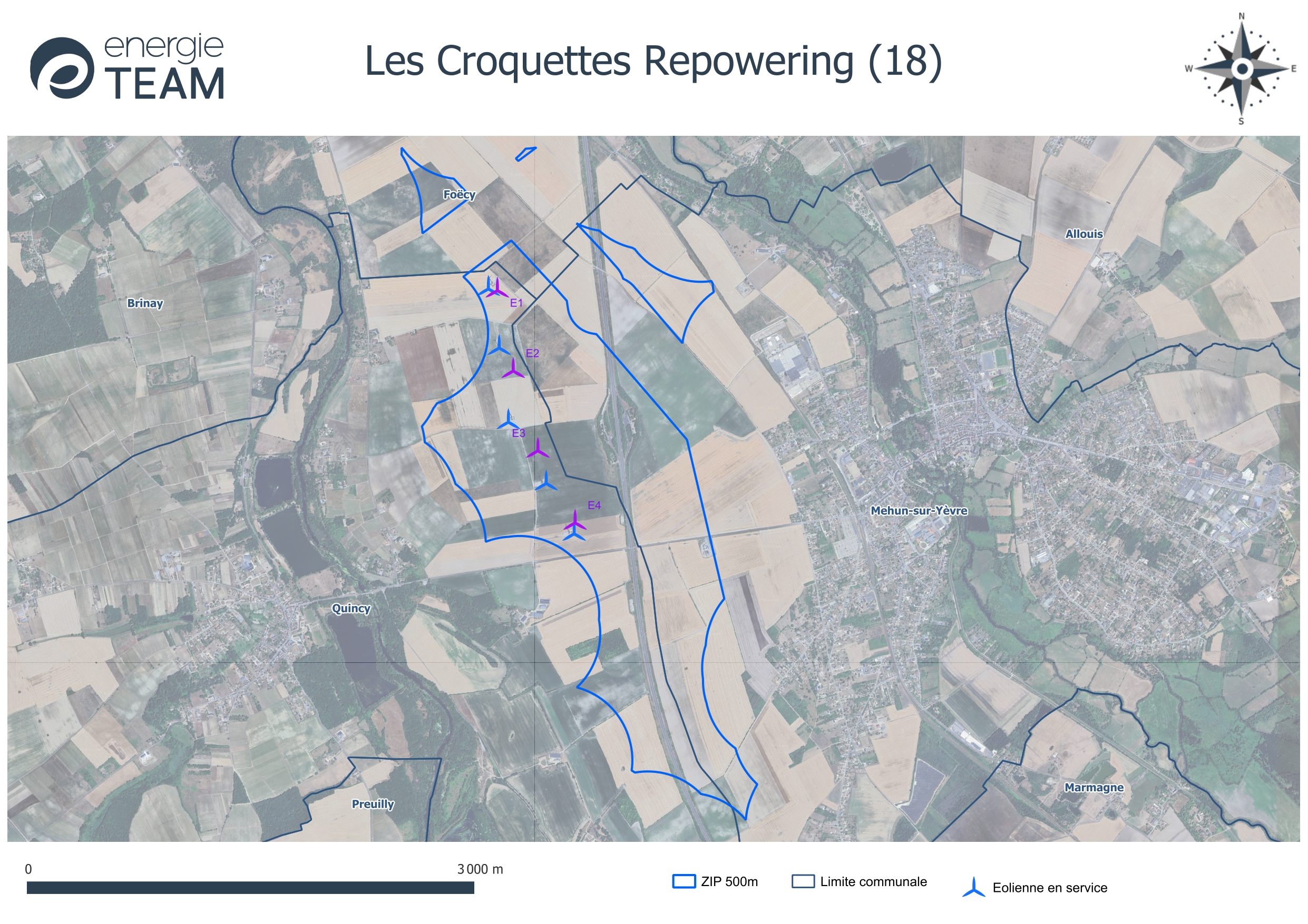 Le projet de rééquipement du parc éolien de Quincy, propriété du groupe Allianz